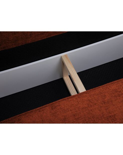 Divano angolare sinistro trasformabile Vanda a 4 posti con contenitore Terracotta - 252x165x87 cm