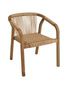 Miami 6-zits tuinmeubelset - 1 tuintafel van geolied angelicahout - 6 geoliede acaciafauteuils - Beige