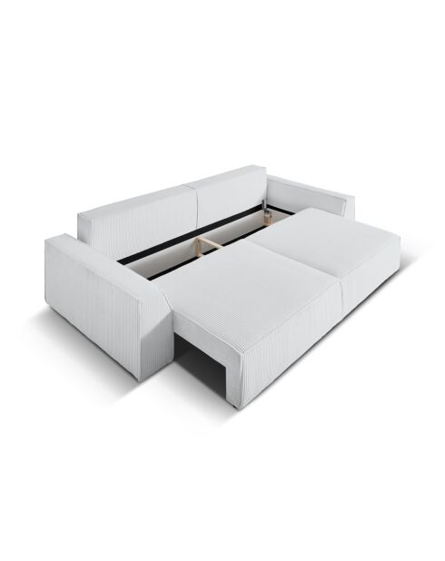 Venkel 3-zits converteerbare fluwelen bank met opbergdoos Grijs - 235x100x87 cm