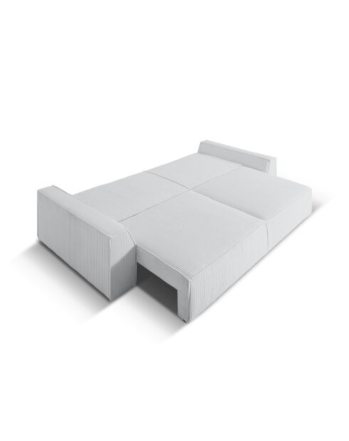 Venkel 3-zits converteerbare fluwelen bank met opbergdoos Grijs - 235x100x87 cm