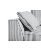 Venkel 3-zits converteerbare fluwelen bank met opbergdoos Grijs - 235x100x87 cm