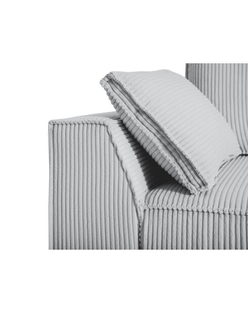 Venkel 3-zits converteerbare fluwelen bank met opbergdoos Grijs - 235x100x87 cm