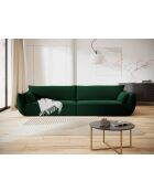 Sofá Vanda de terciopelo de 4 plazas, color verde botella, 248x110x85 cm