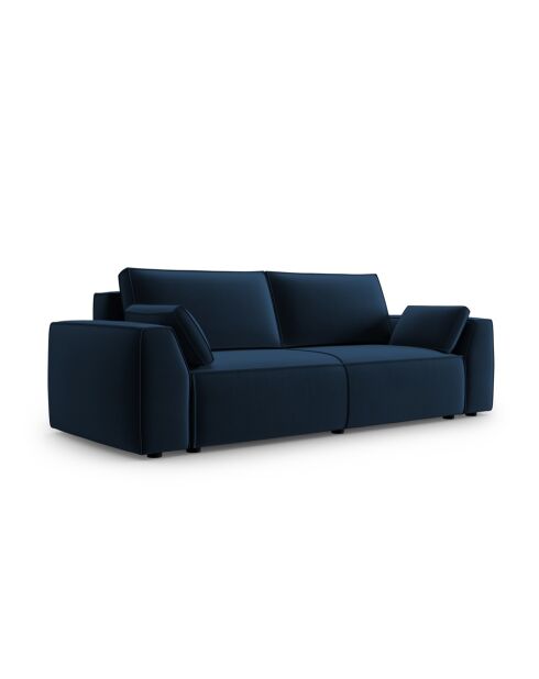 Venkel 3-zits converteerbare fluwelen bank met opbergdoos Royal Blue - 235x100x87 cm
