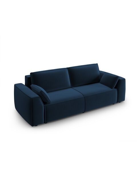 Venkel 3-zits converteerbare fluwelen bank met opbergdoos Royal Blue - 235x100x87 cm