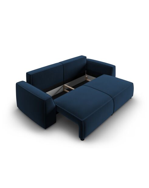 Venkel 3-zits converteerbare fluwelen bank met opbergdoos Royal Blue - 235x100x87 cm
