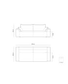 Venkel 3-zits converteerbare fluwelen bank met opbergdoos Royal Blue - 235x100x87 cm