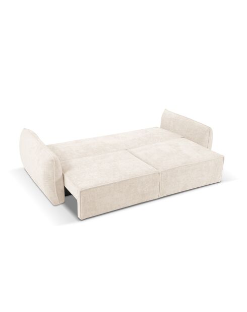 Vanda 3-Sitzer-Schlafsofa mit Stauraum Hellbeige - 244x97x91 cm