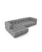 Aster Modulares Ecksofa aus Samt für 4 Personen, links, Hellgrau - 300x162x70