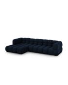 Aster Modulares Ecksofa aus Samt für 4 Personen, links, Königsblau — 300x162x70