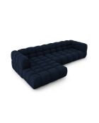 Aster Modulares Ecksofa aus Samt für 4 Personen, links, Königsblau — 300x162x70