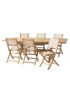 Set mobili da giardino 8/10 persone -Set da giardino - 1 tavolo rettangolare allungabile e 6 sedie beige