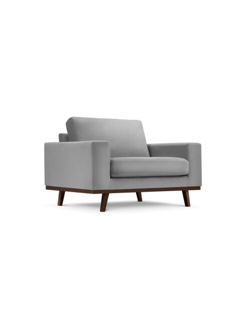 Fauteuil en velours Hebe 1 place Gris - 121x93x83 cm