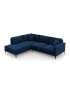 Venus 5-Sitzer-Ecksofa aus Samt links Königsblau - 254x185x90