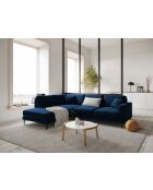 Venus 5-Sitzer-Ecksofa aus Samt links Königsblau - 254x185x90