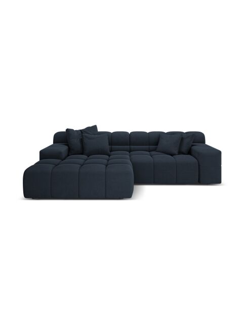 Linkes Ecksofa aus Strukturstoff Agave 2 Sitze Königsblau - 240x160x75 cm
