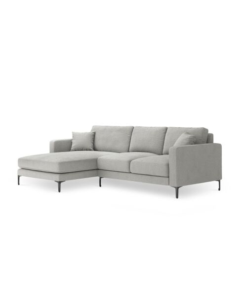 Venus 4-Sitzer-Ecksofa aus Strukturstoff links Hellgrau - 248x160x90