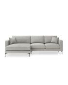 Venus 4-Sitzer-Ecksofa aus Strukturstoff links Hellgrau - 248x160x90