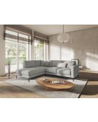 Venus 4-Sitzer-Ecksofa aus Strukturstoff links Hellgrau - 248x160x90