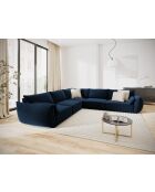 Divano angolare simmetrico in velluto blu reale Vanda a 7 posti - 286x286x85 cm