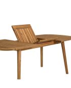 Uitschuifbare tuintafel in geoliede acacia 150/200x100cm beige