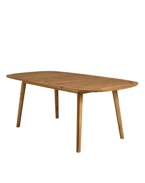 Uitschuifbare tuintafel in geoliede acacia 150/200x100cm beige