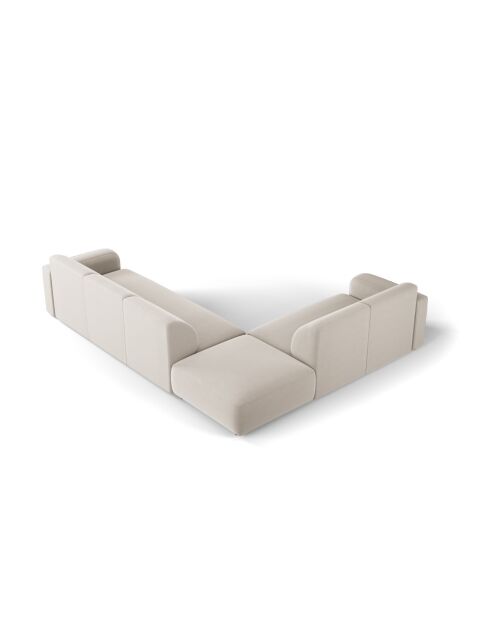 Rechtes Ecksofa Jasmine aus Samt Beige - 315x250x72