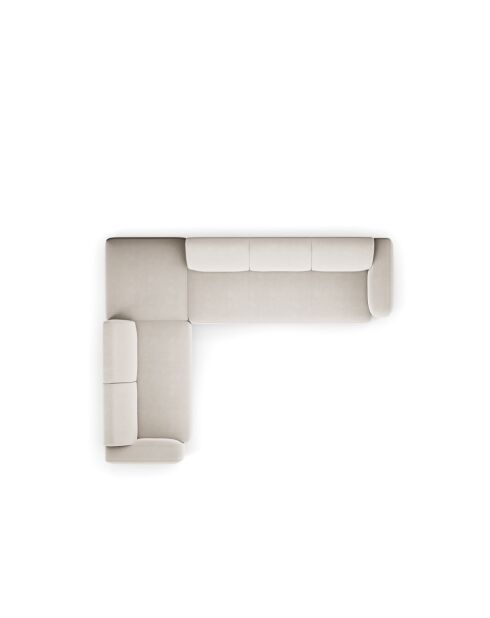 Rechtes Ecksofa Jasmine aus Samt Beige - 315x250x72