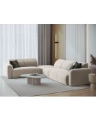 Rechtes Ecksofa Jasmine aus Samt Beige - 315x250x72