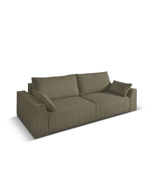 Sofá convertible de terciopelo de 3 plazas Fennel con caja de almacenamiento - 235x100x87 cm