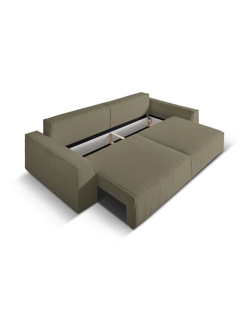 Sofá convertible de terciopelo de 3 plazas Fennel con caja de almacenamiento - 235x100x87 cm