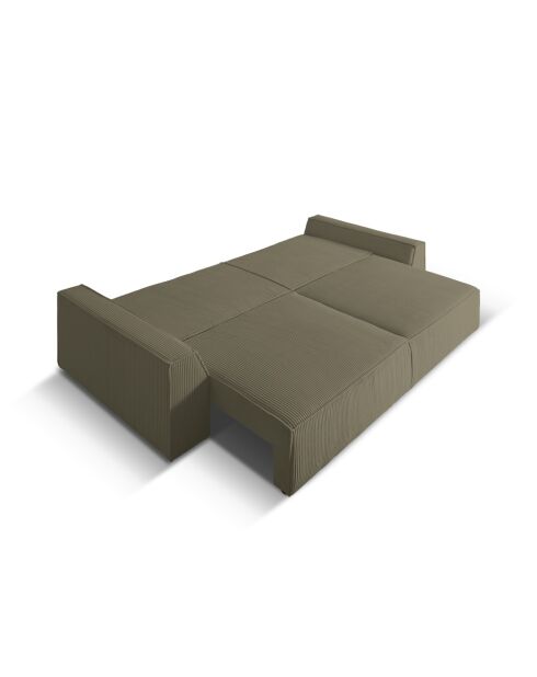 Sofá convertible de terciopelo de 3 plazas Fennel con caja de almacenamiento - 235x100x87 cm