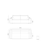 Divano trasformabile in velluto a 3 posti Fennel con contenitore - 235x100x87 cm