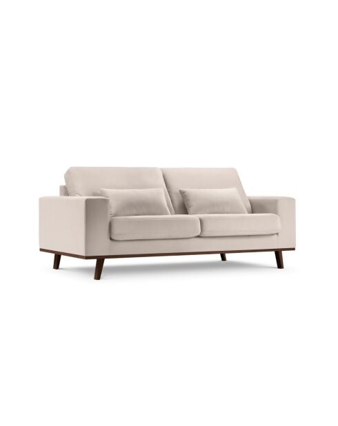 Hebe 2-Sitzer-Samtsofa Beige - 199x93x83 cm