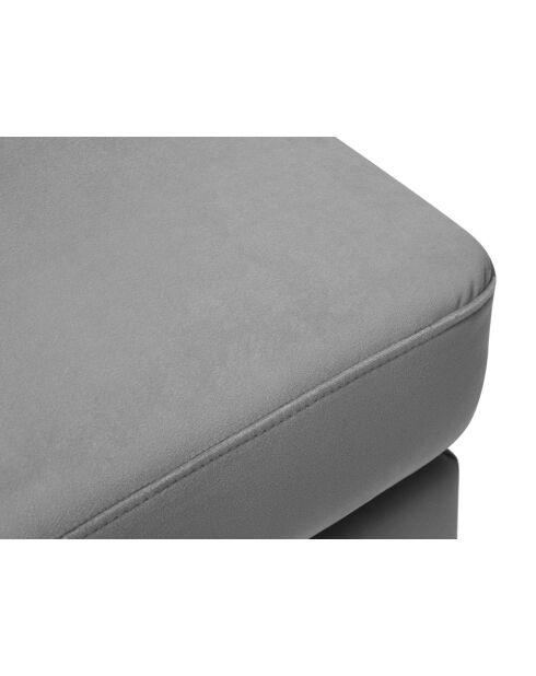 Pouf velours Hebe 1 place Gris - 86x60x43 cm