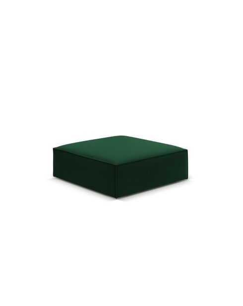 Pouf velours Vanda 1 place Vert Bouteille - 100x80x38 cm