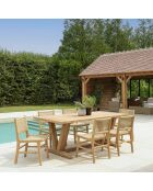 Juego de muebles de jardín para 6/8 personas: 1 mesa de comedor rectangular de color beige