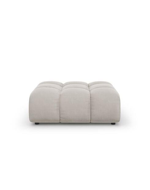 Otomana Aster de terciopelo de 1 plaza beige claro - 102x80x43