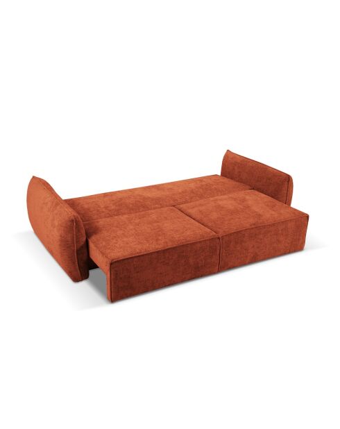Sofá cama Vanda de 3 plazas con caja de almacenamiento Terracota - 244x97x91 cm