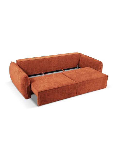 Sofá cama Vanda de 3 plazas con caja de almacenamiento Terracota - 244x97x91 cm