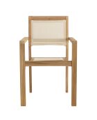Set van 2 stapelbare tuinstoelen en beige textileen
