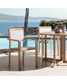 Set van 2 stapelbare tuinstoelen en beige textileen