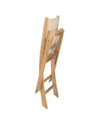 Ensemble de salon de jardin 4/6 personnes - 1 Table ronde papillon et 4 chaises beige