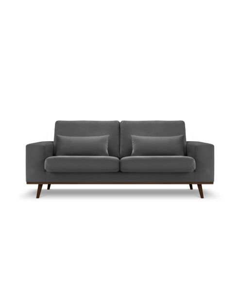 Hebe 2-Sitzer-Samtsofa Dunkelgrau - 199x93x83 cm