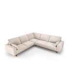 Hebe Velvet Ecksofa, symmetrisch, 5 Sitzer, beige, 273 x 273 x 83 cm