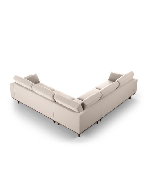 Hebe Velvet Ecksofa, symmetrisch, 5 Sitzer, beige, 273 x 273 x 83 cm