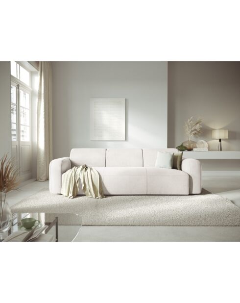 Sofá Boucle Jasmin de 3 plazas beige - 235x95x72