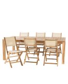 Set de muebles de jardín para 8/10 personas - 1 mesa rectangular modelo Vieste y 6 sillas beige