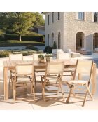 Set de muebles de jardín para 8/10 personas - 1 mesa rectangular modelo Vieste y 6 sillas beige