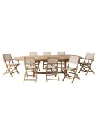 Juego de muebles de jardín para 10/12 personas: 1 mesa ovalada extensible, 6 sillas y 2 sillones de color beige